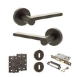 Quality image of Senza Pari Darrio Door Handle Pack (3 Lever Lock Set - 2.5" CE Sashlock, 4" Slim Knuckle Hinges x2) - Urban Dark Bronze | Sku. adpspro218udb18 | available from Trade Door Handles.