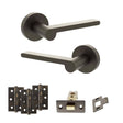 Quality image of Senza Pari Darrio Door Handle Pack (Latch Set - 3" CE Latch, 3" Fire Rated Hinges x3) - Urban Dark Bronze | Sku. adpspro218udb2 | available from Trade Door Handles.