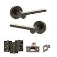 Quality image of Senza Pari Darrio Door Handle Pack (Latch Set - 2.5" CE Latch, 4" Fire Rated Hinges x3) - Urban Dark Bronze | Sku. adpspro218udb3 | available from Trade Door Handles.