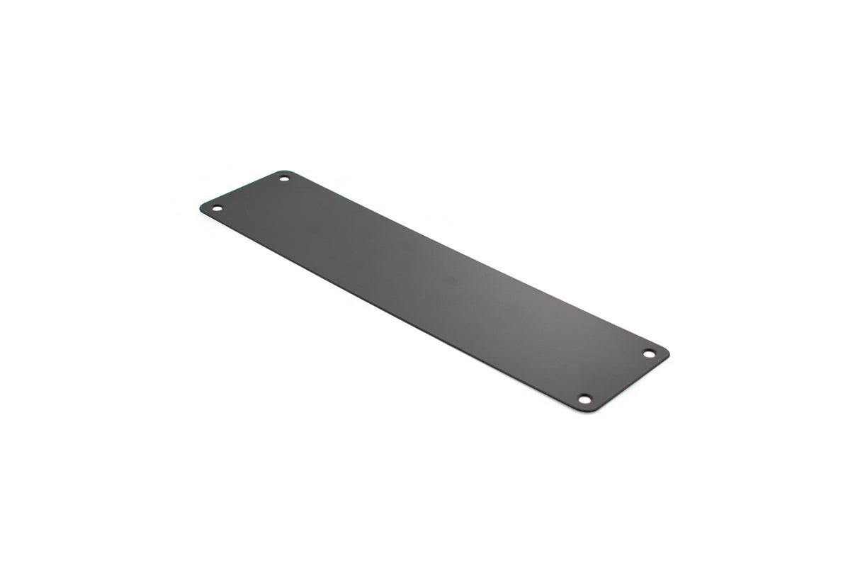 Quality image of Atlantic Finger Plate Radius Corner Pre drilled with screws 300mm x 75mm - Matt Black | Sku. afp30075mb | available from Trade Door Handles.
