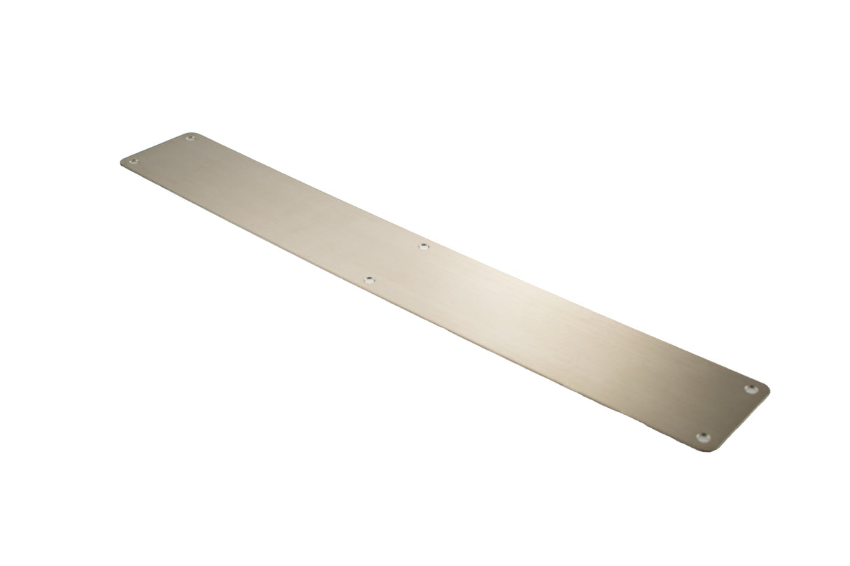 Quality image of Atlantic Finger Plate Radius Corner Pre drilled with screws 500mm x 100mm - Satin Stainless Steel | Sku. afp500100sss | available from Trade Door Handles.