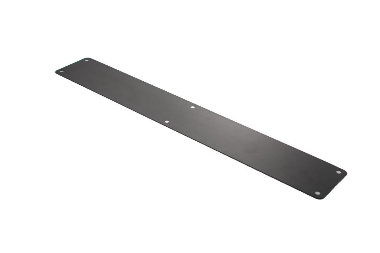 Quality image of Atlantic Finger Plate Radius Corner Pre drilled with screws 650mm x 75mm - Matt Black | Sku. afp65075mb | available from Trade Door Handles.