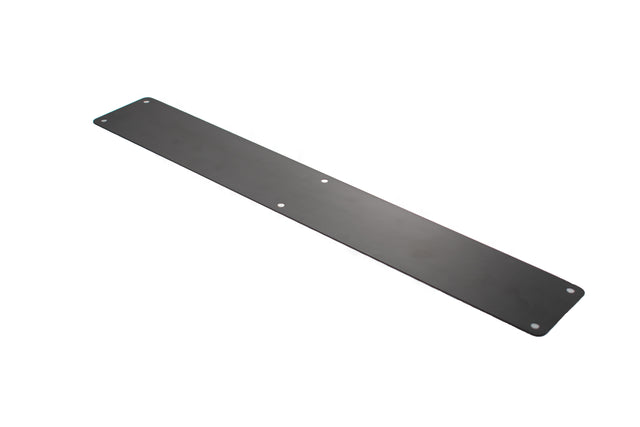 Quality image of Atlantic Finger Plate Radius Corner Pre drilled with screws 1200mm x 150mm - Matt Black | Sku. afp1200150mb | available from Trade Door Handles.