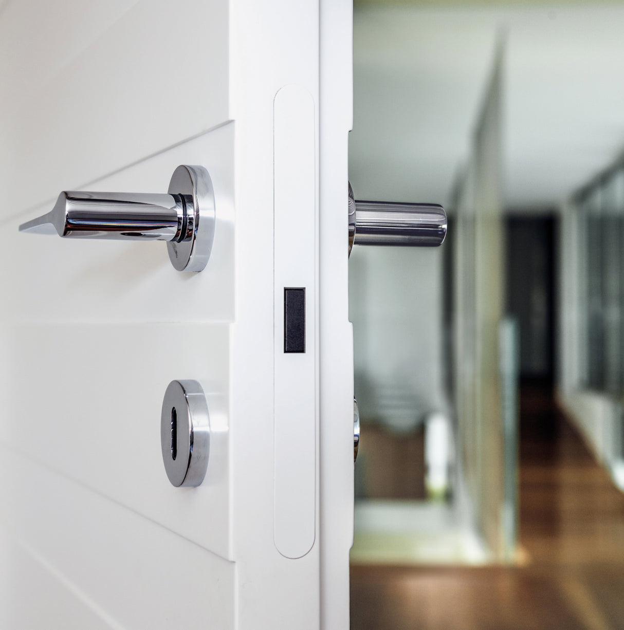 Quality image of AGB Revolution XT Magnetic Bathroom Lock 60mm backset with strike plates for ALU doors - Satin Chrome | Sku. agbmlwcsc-alu | available from Trade Door Handles.