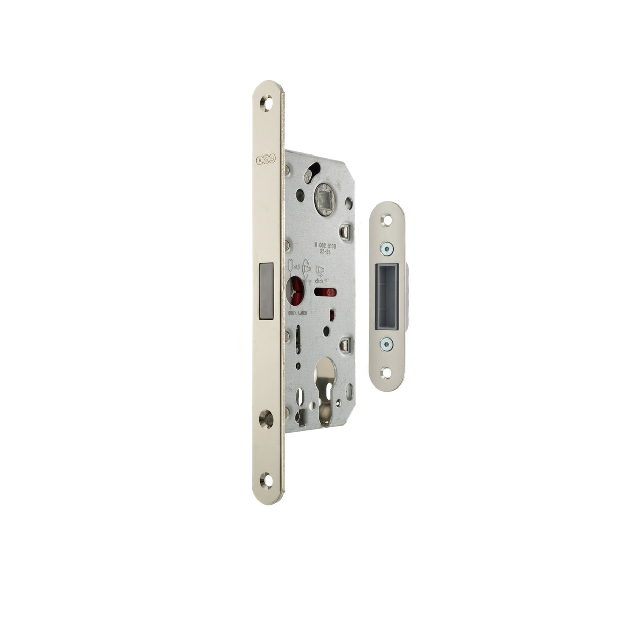 Quality image of AGB Polaris 2XT Magnetic Euro Profile Sashlock with adjustable strikeplate 35mm backset - Polished Chrome | Sku. agb2xt25epc | available from Trade Door Handles.