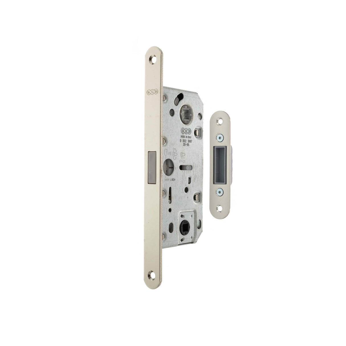 Quality image of AGB Polaris 2XT Magnetic Bathroom Lock with adjustable strikeplate 35mm backset - Polished Chrome | Sku. agb2xt25wcpc | available from Trade Door Handles.