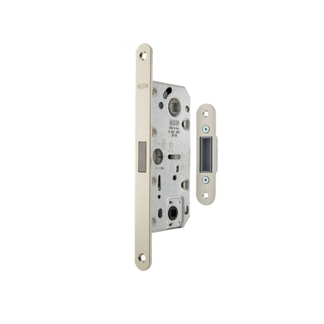 Quality image of AGB Polaris 2XT Magnetic Bathroom Lock with adjustable strikeplate 35mm backset - Polished Chrome | Sku. agb2xt25wcpc | available from Trade Door Handles.