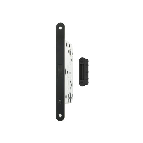 Quality image of AGB Polaris 2XT Magnetic Euro Profile Sashlock 50mm backset with strike plates for ALU doors - Matt Black | Sku. agb2xte50mb-alu | available from Trade Door Handles.