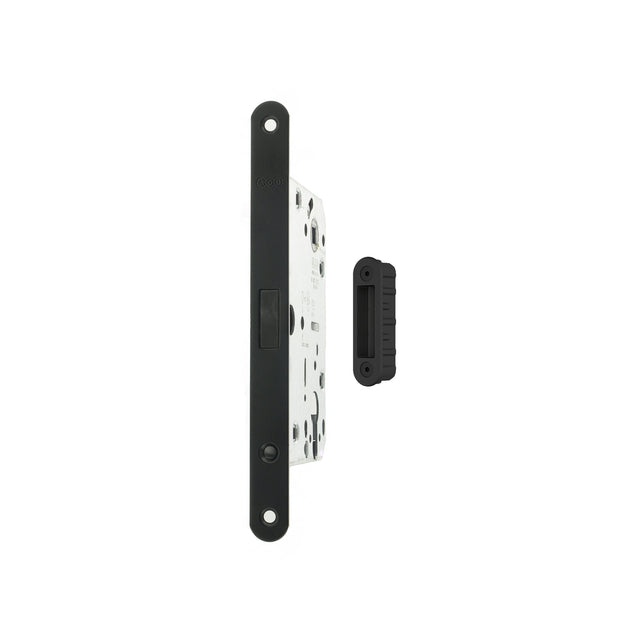 Quality image of AGB Polaris 2XT Magnetic Euro Profile Sashlock 60mm backset with strike plates for ALU doors - Matt Black | Sku. agb2xtemb-alu | available from Trade Door Handles.