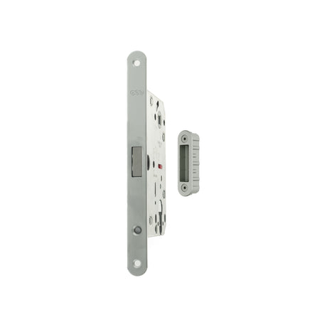 Quality image of AGB Polaris 2XT Magnetic Euro Profile Sashlock 60mm backset with strike plates for ALU doors - Satin Chrome | Sku. agb2xtesc-alu | available from Trade Door Handles.