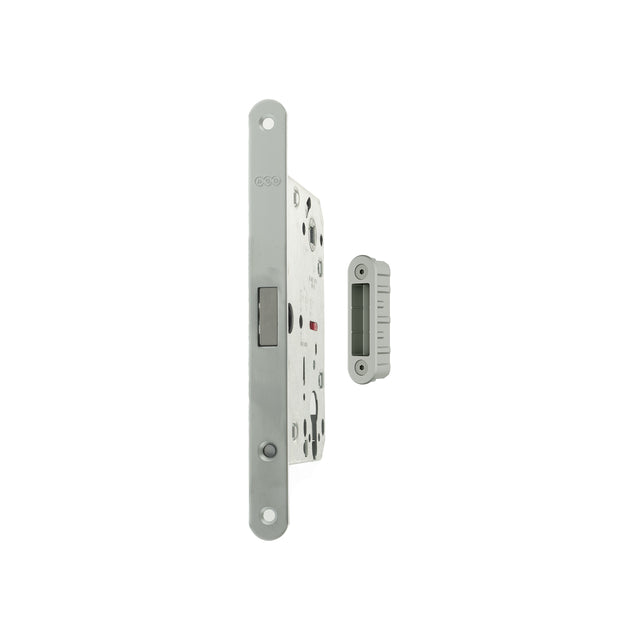 Quality image of AGB Polaris 2XT Magnetic Euro Profile Sashlock 60mm backset with strike plates for ALU doors - Satin Chrome | Sku. agb2xtesc-alu | available from Trade Door Handles.
