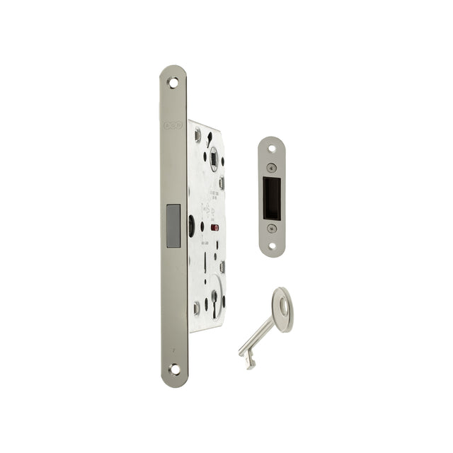 Quality image of AGB Polaris 2XT Magnetic Key Sashlock 50mm backset - Satin Chrome | Sku. agb2xtlk50sc | available from Trade Door Handles.