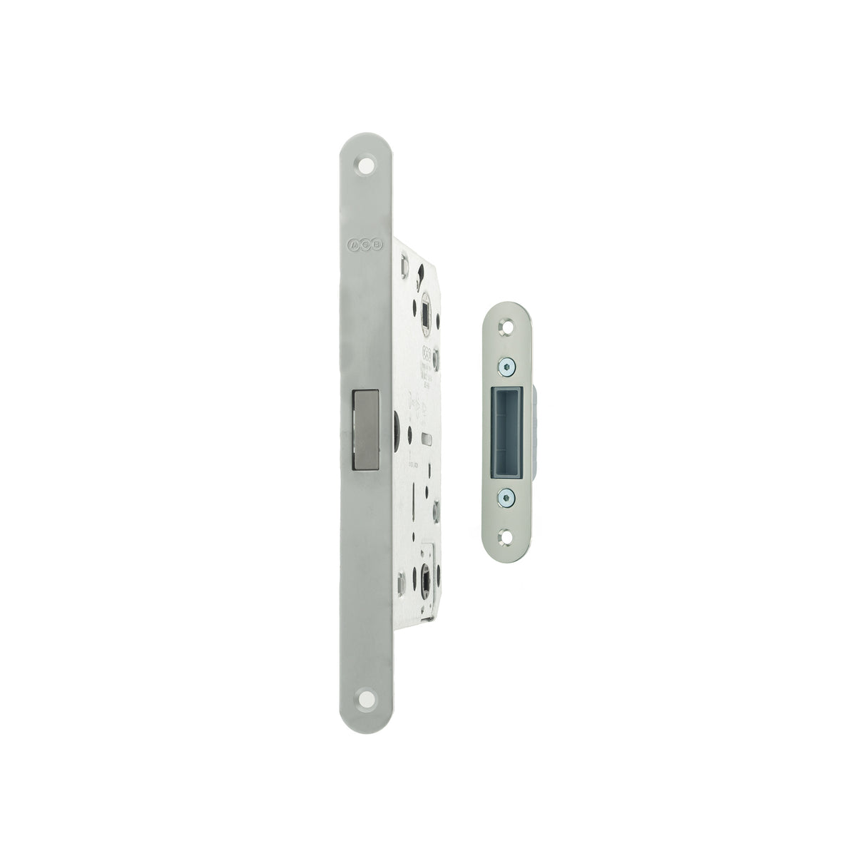 Quality image of AGB Polaris 2XT Magnetic Bathroom Lock 50mm backset - Satin Chrome | Sku. agb2xtwc50sc | available from Trade Door Handles.