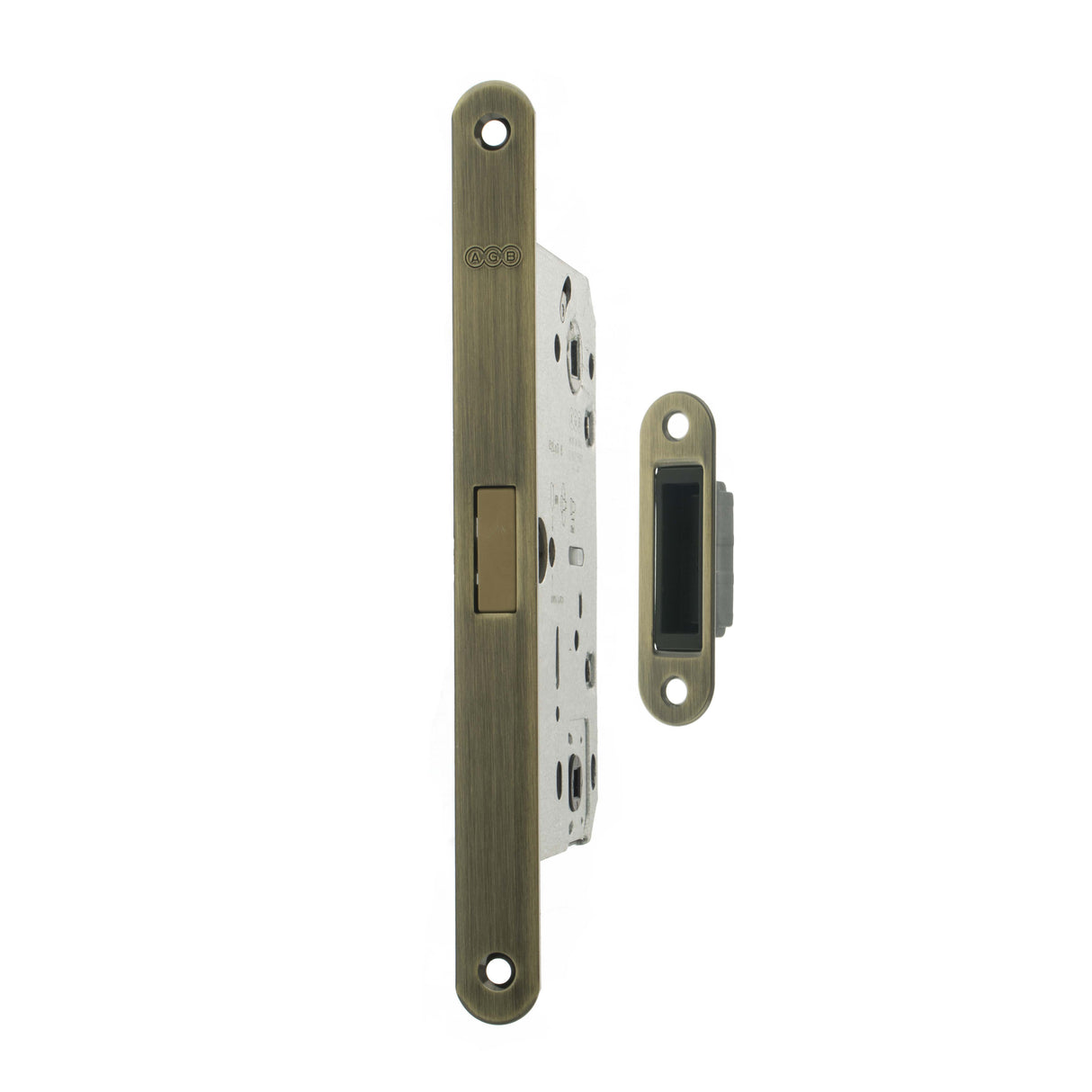 Quality image of AGB Polaris 2XT Magnetic Bathroom Lock 50mm backset - Antique Brass | Sku. agb2xtwcab | available from Trade Door Handles.