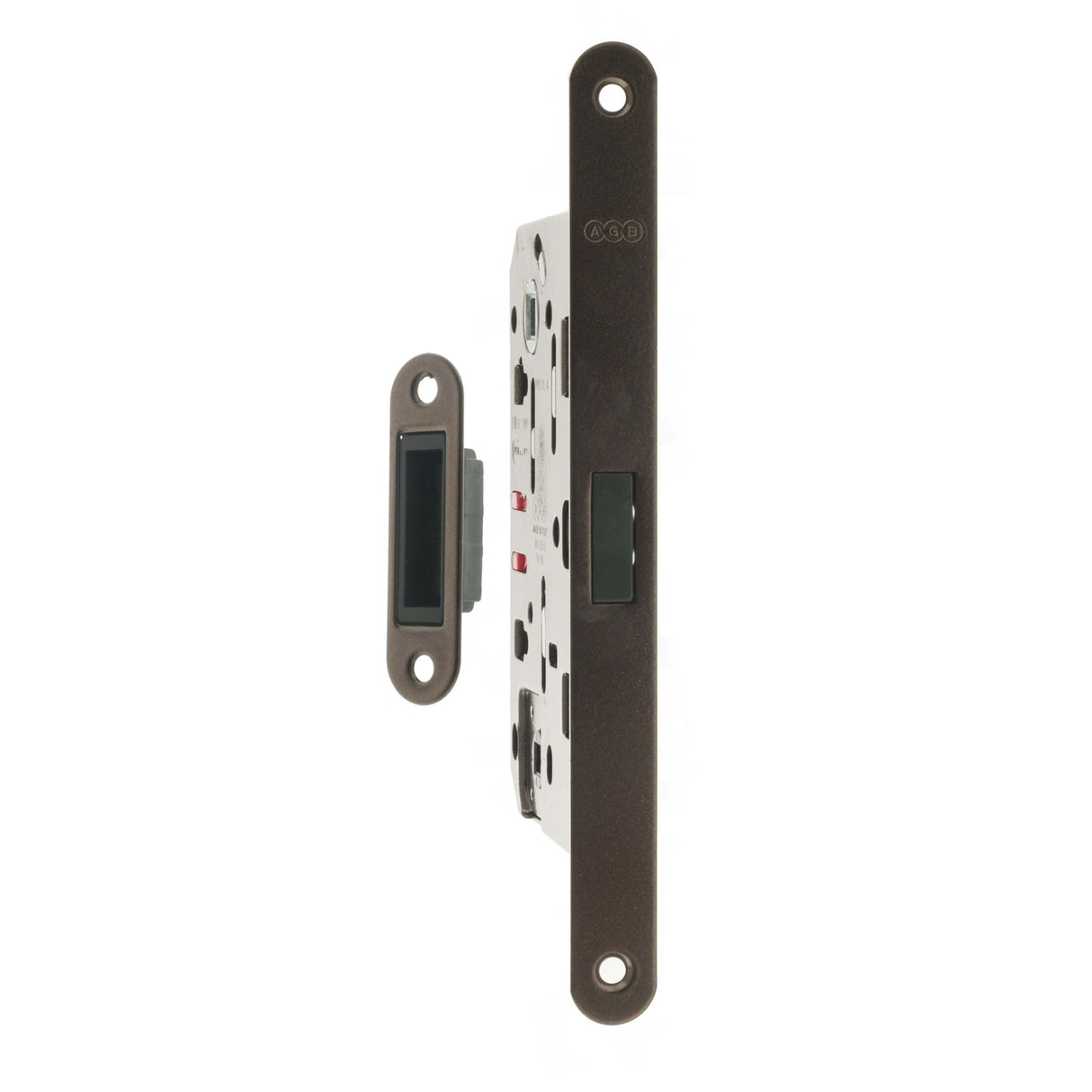 Quality image of AGB Polaris 2XT Magnetic Bathroom Lock 50mm backset - Bronze | Sku. agb2xtwcb | available from Trade Door Handles.