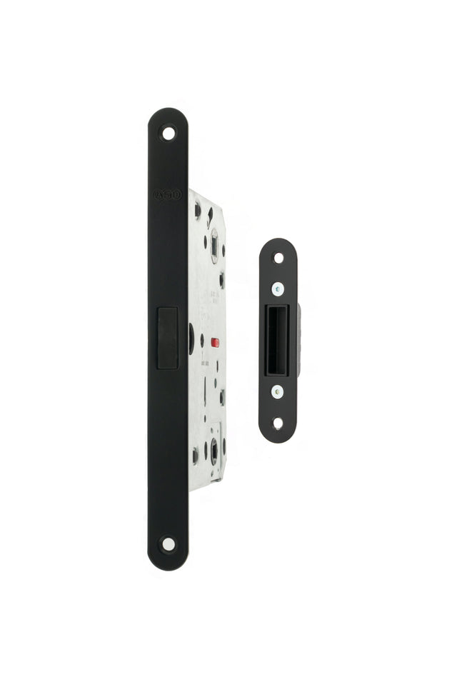 Quality image of AGB Polaris 2XT Magnetic Bathroom Lock 60mm backset - Matt Black | Sku. agb2xtwcmb | available from Trade Door Handles.
