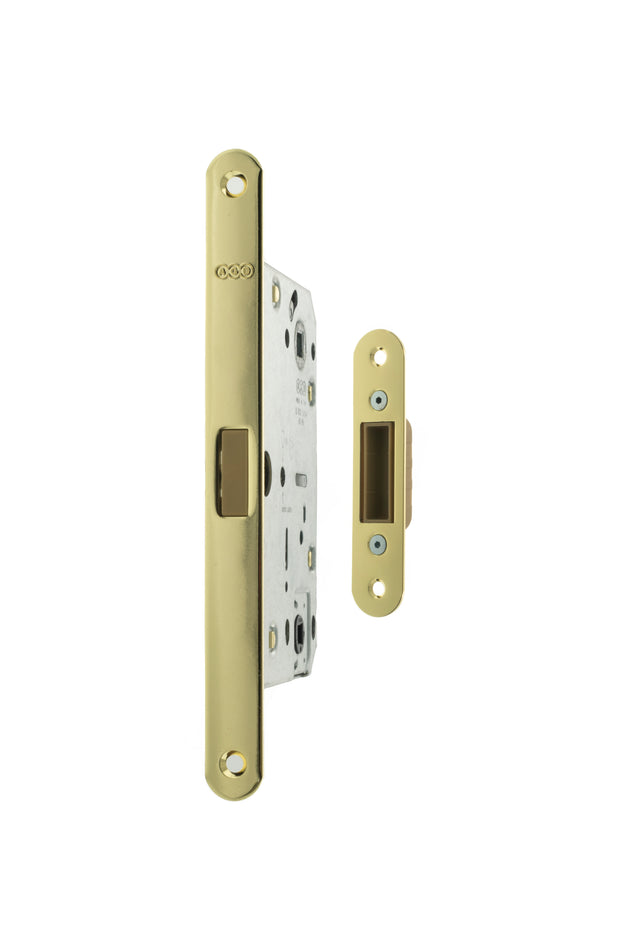 Quality image of AGB Polaris 2XT Magnetic Bathroom Lock 60mm backset - Polished Brass | Sku. agb2xtwcpb | available from Trade Door Handles.
