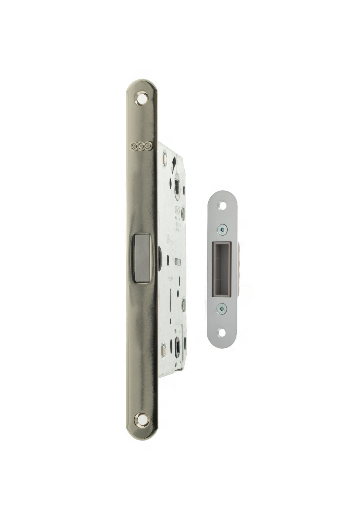 Quality image of AGB Polaris 2XT Magnetic Bathroom Lock 60mm backset - Polished Chrome | Sku. agb2xtwcpc | available from Trade Door Handles.