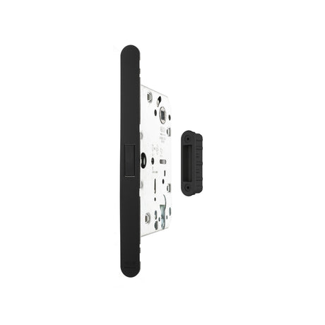 Quality image of AGB Revolution XT Magnetic Euro Profile Sashlock 60mm backset with strike plates for ALU doors - Matt Black | Sku. agbmlemb-alu | available from Trade Door Handles.