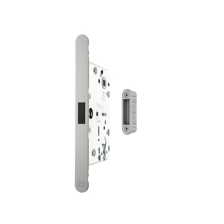 Quality image of AGB Revolution XT Magnetic Euro Profile Sashlock 60mm backset with strike plates for ALU doors - Satin Chrome | Sku. agbmlesc-alu | available from Trade Door Handles.