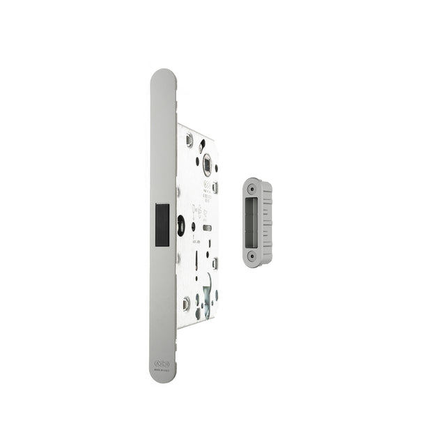 Quality image of AGB Revolution XT Magnetic Euro Profile Sashlock 60mm backset with strike plates for ALU doors - Satin Chrome | Sku. agbmlesc-alu | available from Trade Door Handles.