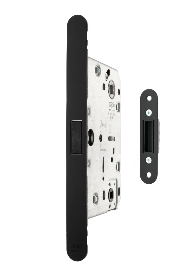 Quality image of AGB Revolution XT Magnetic Bathroom Lock 60mm backset - Matt Black | Sku. agbmlwcmb | available from Trade Door Handles.