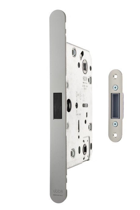 Quality image of AGB Revolution XT Magnetic Bathroom Lock 60mm backset - Satin Chrome | Sku. agbmlwcsc | available from Trade Door Handles.