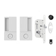 Quality image of AGB Wave Flush Pocket Door Handle & Bathroom Lock Set - White | Sku. agbwbpdwh | available from Trade Door Handles.