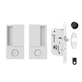 Quality image of AGB Wave Flush Pocket Door Handle & Bathroom Lock Set - White | Sku. agbwbpdwh | available from Trade Door Handles.