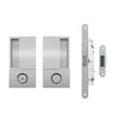 Quality image of AGB Wave Flush Door Handle & Bathroom Lock Set - Satin Chrome | Sku. agbwbsc | available from Trade Door Handles.