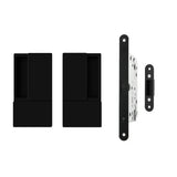 Quality image of AGB Wave Flush Door Handle & Euro Profile Lock Set - Matt Black | Sku. agbwemb | available from Trade Door Handles.