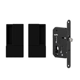 Quality image of AGB Wave Flush Pocket Door Handle & Euro Profile Lock Set - Matt Black | Sku. agbwepdmb | available from Trade Door Handles.