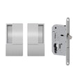 Quality image of AGB Wave Flush Pocket Door Handle & Euro Profile Lock Set - Satin Chrome | Sku. agbwepdsc | available from Trade Door Handles.