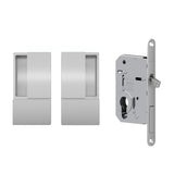 Quality image of AGB Wave Flush Pocket Door Handle & Euro Profile Lock Set - Satin Chrome | Sku. agbwepdsc | available from Trade Door Handles.