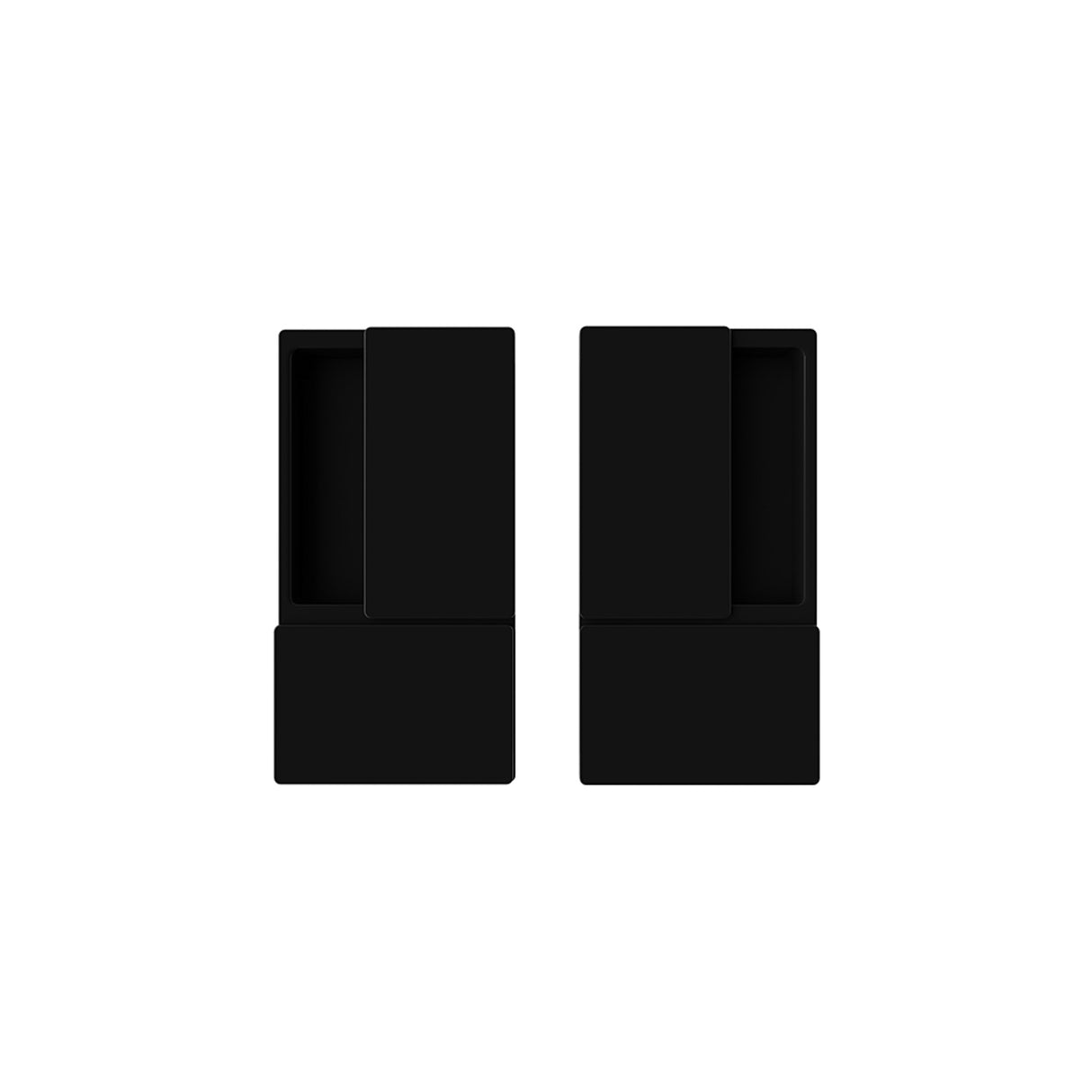 Quality image of AGB Wave Flush Pocket Door Handle Set - Matt Black | Sku. agbwlpdmb | available from Trade Door Handles.