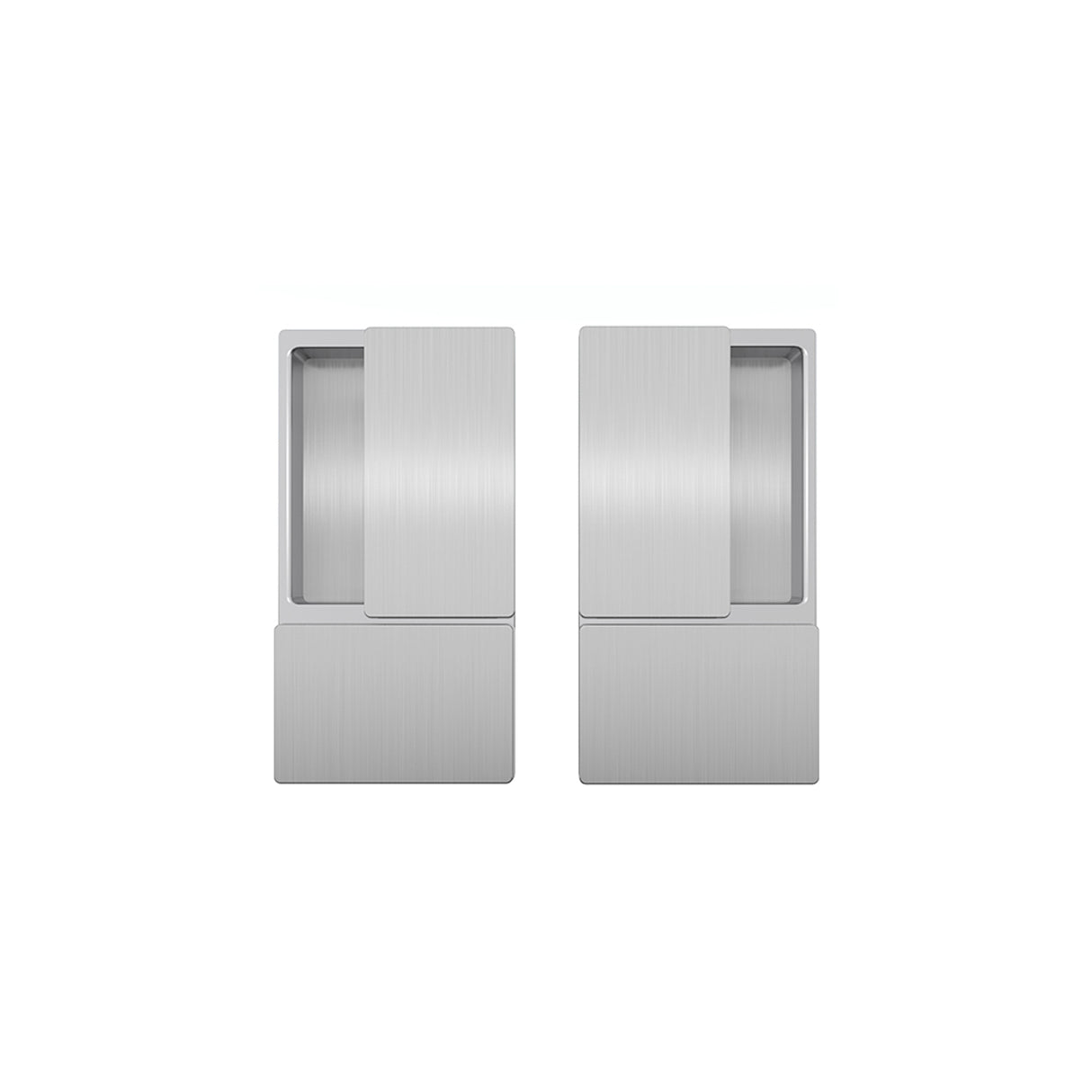 Quality image of AGB Wave Flush Pocket Door Handle Set - Satin Chrome | Sku. agbwlpdsc | available from Trade Door Handles.