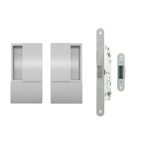 Quality image of AGB Wave Flush Door Handle & Latch Set - Satin Chrome | Sku. agbwlsc | available from Trade Door Handles.
