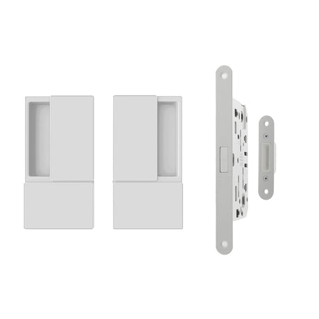 Quality image of AGB Wave Flush Door Handle & Latch Set - White | Sku. agbwlwh | available from Trade Door Handles.