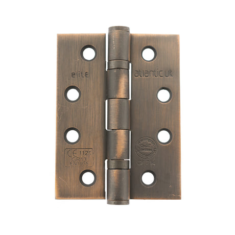 Quality image of Atlantic Ball Bearing Hinges Grade 13 Fire Rated 4" x 3" x 3mm - Antique Copper | Sku. ah1433ac | available from Trade Door Handles.