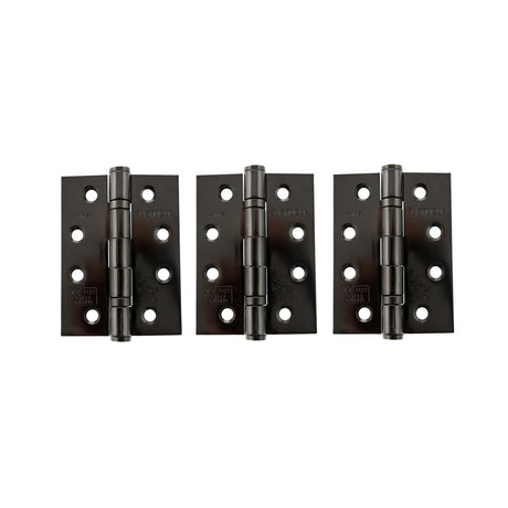 Quality image of Atlantic Ball Bearing Hinges Grade 13 Fire Rated 4" x 3" x 3mm set of 3 - Black Nickel | Sku. ah1433bn-3 | available from Trade Door Handles.