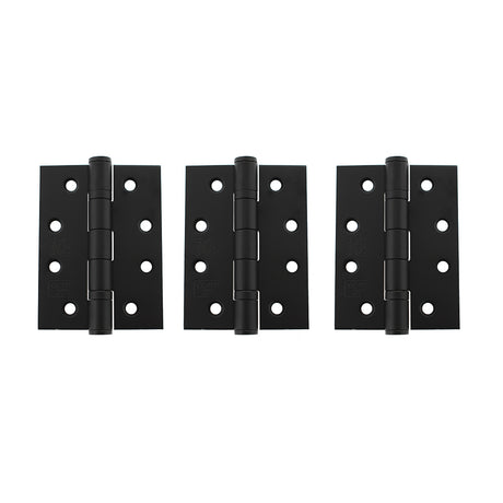 Quality image of Atlantic Ball Bearing Hinges Grade 13 Fire Rated 4" x 3" x 3mm set of 3 - Matt Black | Sku. ah1433mb-3 | available from Trade Door Handles.