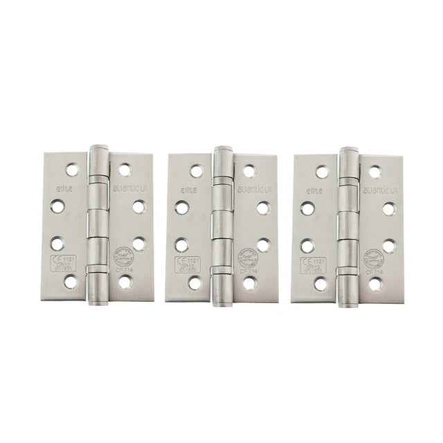 Quality image of Atlantic Ball Bearing Hinges Grade 13 Fire Rated 4" X 3" X 3mm set of 3 - Satin Stainless Steel | Sku. ah1433sss-3 | available from Trade Door Handles.