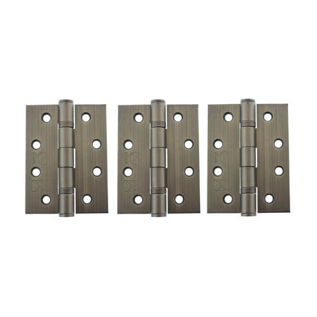 Quality image of Atlantic Ball Bearing Hinges Grade 13 Fire Rated 4" x 3" x 3mm set of 3 - Urban Bronze | Sku. ah1433ub-3 | available from Trade Door Handles.