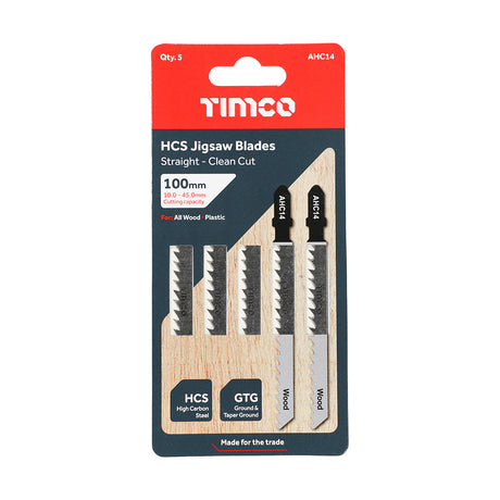 This is an image of Timco - Jigsaw Blades - Wood Cutting - HCS Blades - T101D T101D (5 Pieces Pack) AHC14