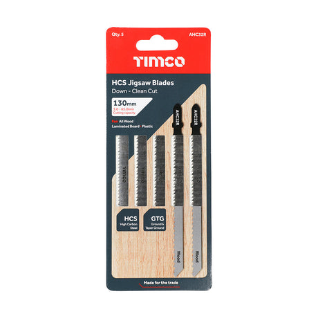This is an image of Timco - Jigsaw Blades - Wood Cutting - HCS Blades - T101BRLong T101BRLong (5 Pieces Pack) AHC32R