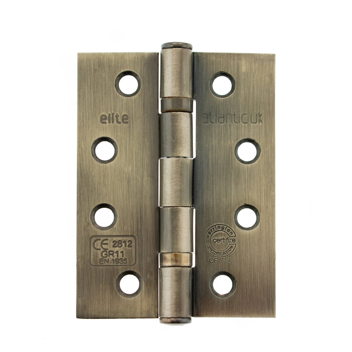 Quality image of Atlantic Ball Bearing Hinges Grade 11 Fire Rated 4" x 3" x 2.5mm - Antique Brass | Sku. ahg111433ab | available from Trade Door Handles.
