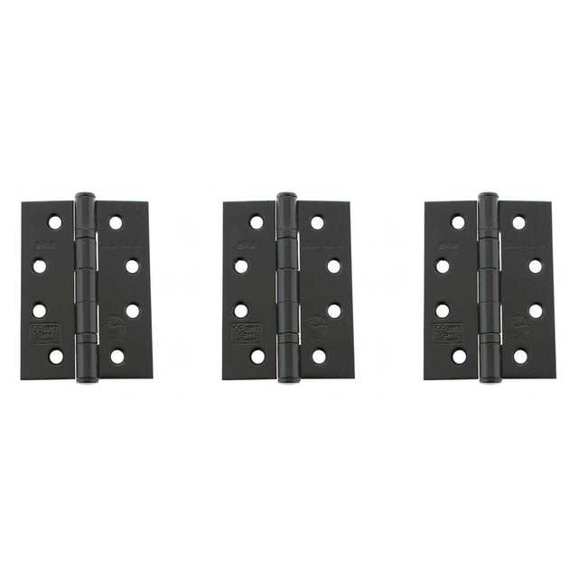 Quality image of Atlantic Ball Bearing Hinges Grade 11 Fire Rated 4" x 3" x 2.5mm set of 3 - Matt Black | Sku. ahg111433mb-3 | available from Trade Door Handles.