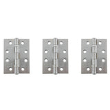 Quality image of Atlantic Ball Bearing Hinges Grade 11 Fire Rated 4" x 3" x 2.5mm set of 3 - Satin Chrome | Sku. ahg111433sc-3 | available from Trade Door Handles.