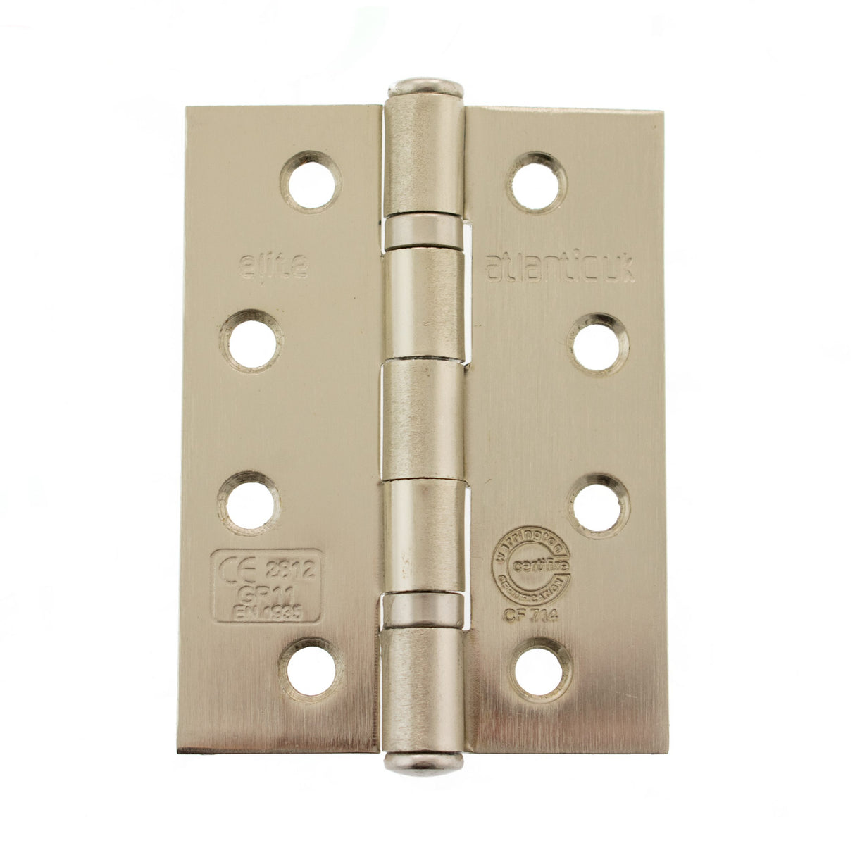 Quality image of Atlantic Ball Bearing Hinges Grade 11 Fire Rated 4" x 3" x 2.5mm - Satin Nickel | Sku. ahg111433sn | available from Trade Door Handles.
