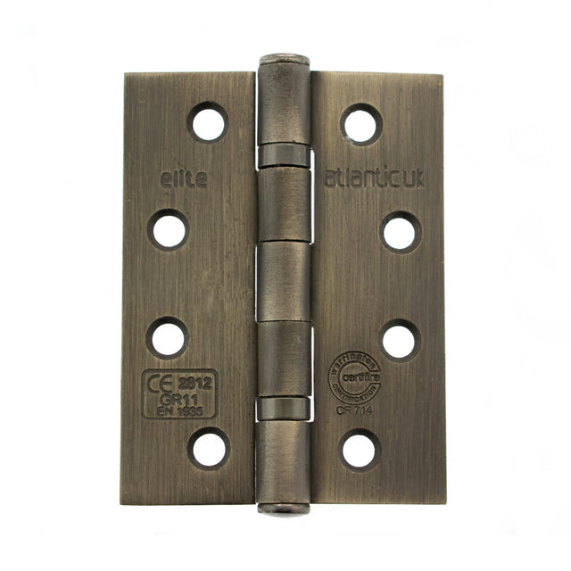 Quality image of Atlantic Ball Bearing Hinges Grade 11 Fire Rated 4" x 3" x 2.5mm - Urban Bronze | Sku. ahg111433ub | available from Trade Door Handles.